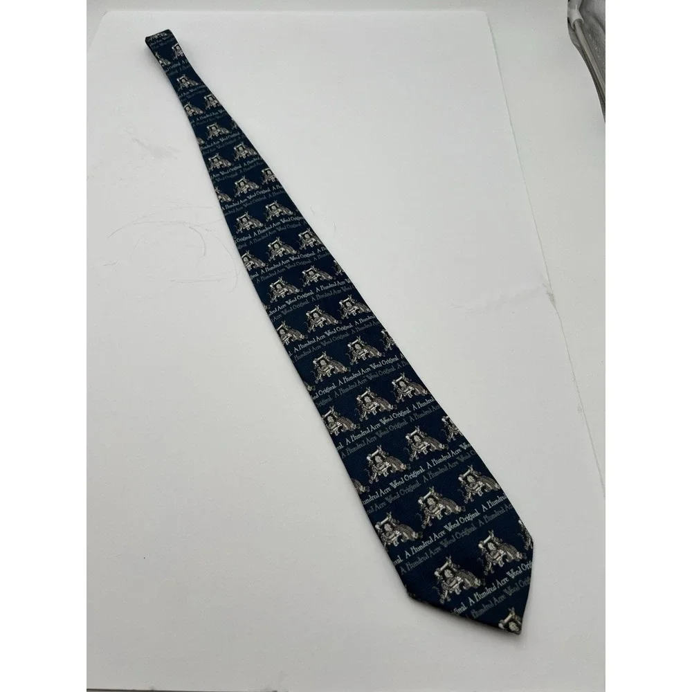 Disney Winnie the Pooh Tigger Eeyore 100 Acre Wood Blue Neck Tie Korea